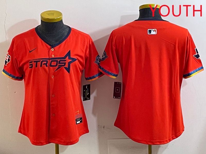 Youth Houston Astros Blank Orange Fourth generation Joint Name 2025 Nike MLB Jersey style 1